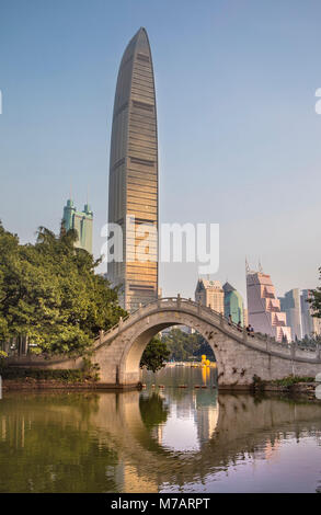 China, Shenzhen,: Lizhi Park, KK100-Tower-Server Stockfoto