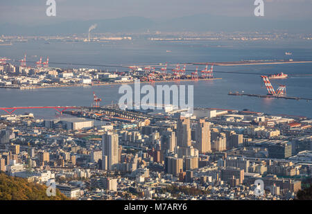 Japan, um die Stadt Kobe aus Nunobiki Herb Garden Stockfoto