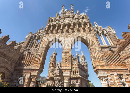Spanien, Andalusien, Provinz Malaga, Costa del Sol, Benalmadena City, colomares Schloss, Stockfoto