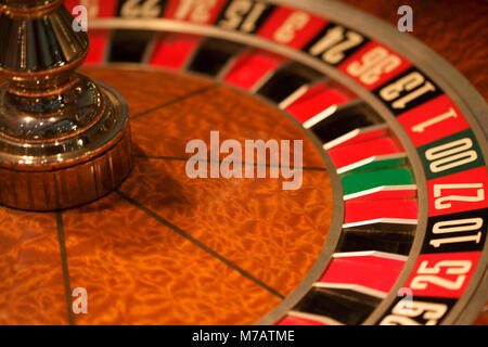 Hohe Betrachtungswinkel aus einem Rouletterad, Las Vegas, Nevada, USA Stockfoto