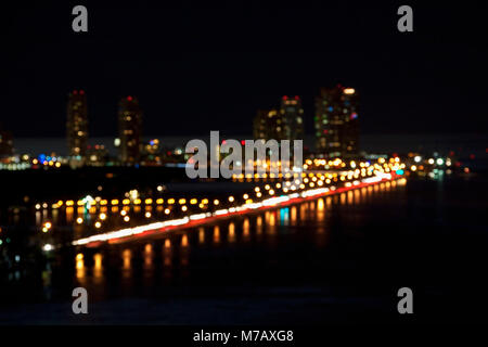 Stadt bei Nacht, Miami Beach, Florida, USA Stockfoto