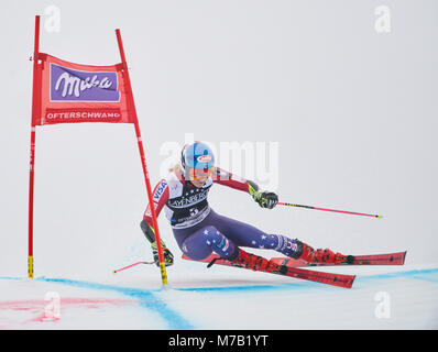 Sonthofen, Deutschland. 09 Mär, 2018. Mikaela SHIFFRIN, USA in Aktion an den Frauen Riesenslalom FIS Weltcup Rennen in Sonthofen, Deutschland März 09, 2018 Credit: Peter Schatz/Alamy leben Nachrichten Stockfoto