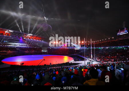 Pyeongchang, Südkorea. 9 Mär, 2018. Allgemeine Ansicht: PyeongChang 2018 Paralympics Winterspiele Eröffnungsfeier im Olympiastadion in PyeongChang Pyeongchang, Südkorea. Credit: Sho Tamura/LBA SPORT/Alamy leben Nachrichten Stockfoto