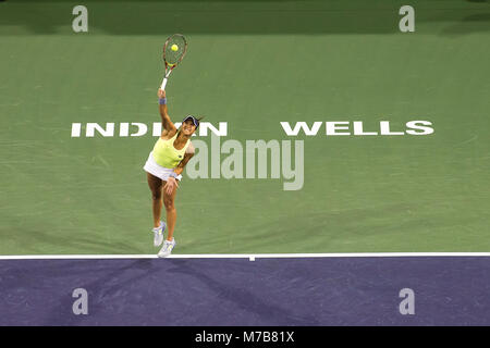 März 08, 2018: Heather Watson (GBR) besiegt durch Victoria Azarenka (BLR) 6-4, 6-2 an der BNP Paribas Open gespielt an der Indian Wells Tennis Garden in Indian Wells, Kalifornien. Â© Mal Taam/TennisClix/CSM Stockfoto