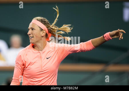 März 08, 2018: Victoria Azarenka (BLR) besiegt Heather Watson (GBR) 6-4, 6-2 an der BNP Paribas Open in Indian Wells Tennis Garden im kalifornischen Indian Wells gespielt. Â© Mal Taam/TennisClix/CSM Stockfoto