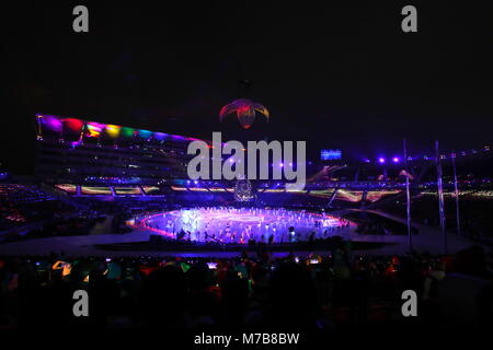 Pyeongchang, Südkorea. 9 Mär, 2018. Allgemeine Ansicht: PyeongChang 2018 Paralympics Winterspiele Eröffnungsfeier im Olympiastadion in PyeongChang Pyeongchang, Südkorea. Credit: Sho Tamura/LBA SPORT/Alamy leben Nachrichten Stockfoto