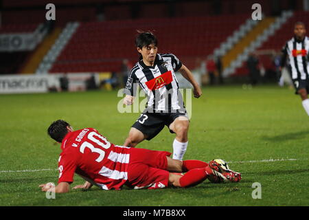 Das Estadio do CD Aves, Vila das Aves, Portugal. 5 Mär, 2018. Shoya Nakajima (portimonense), 5. MÄRZ 2018 - Fußball: Portugal Liga "Liga NOS" zwischen Clube Desportivo das Aves 3-0 Portimonense SC im Estadio do CD Aves, Vila das Aves, Portugal. Credit: mutsu Kawamori/LBA/Alamy leben Nachrichten Stockfoto