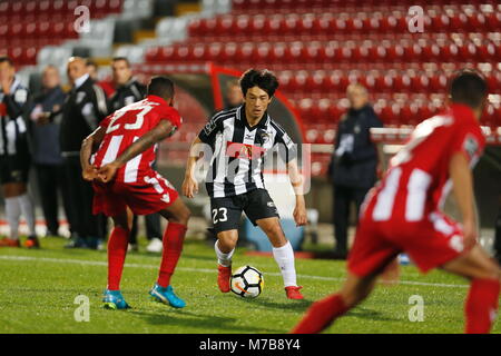 Das Estadio do CD Aves, Vila das Aves, Portugal. 5 Mär, 2018. Shoya Nakajima (portimonense), 5. MÄRZ 2018 - Fußball: Portugal Liga "Liga NOS" zwischen Clube Desportivo das Aves 3-0 Portimonense SC im Estadio do CD Aves, Vila das Aves, Portugal. Credit: mutsu Kawamori/LBA/Alamy leben Nachrichten Stockfoto