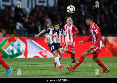 Das Estadio do CD Aves, Vila das Aves, Portugal. 5 Mär, 2018. Shoya Nakajima (portimonense), 5. MÄRZ 2018 - Fußball: Portugal Liga "Liga NOS" zwischen Clube Desportivo das Aves 3-0 Portimonense SC im Estadio do CD Aves, Vila das Aves, Portugal. Credit: mutsu Kawamori/LBA/Alamy leben Nachrichten Stockfoto