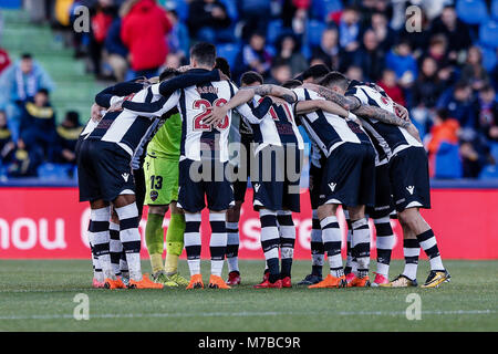 Unordnung vor - Spiel La Liga Match zwischen Getafe CF gegen Levante UD an der Coliseum Alfonso Perez Stadion in Madrid, Spanien, 10. März 2018. Stockfoto