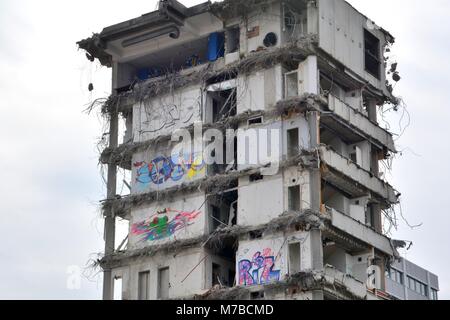 Freiburg, Deutschland, 10. März 2018, 'Demolition der Freiburger Volksbank 'Credit: mediensegel/Alamy leben Nachrichten Stockfoto