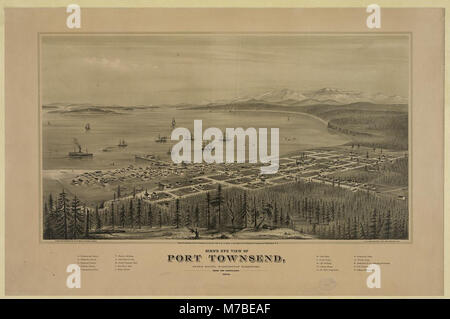 Aus der Vogelperspektive Port Townsend, Puget Sound, Washington Territorium. Von Nord - Osten. 1878 - erstellt und von E.S. veröffentlicht. Glover, Portland, Oregon, A.L. Bancroft & Co., Lith., San LCCN 2003679983 Stockfoto