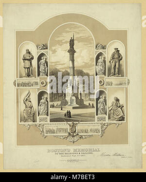 Das Bostoner Denkmal für die Soldaten und Seeleute, das am 17. September 1877 geweiht wurde, ehrt diejenigen, die im Bürgerkrieg gedient haben. Das Denkmal ist eine Hommage an die Opfer von Soldaten und Seeleuten während des Krieges. Stockfoto