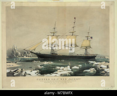 Clipper Ship" rote Jacke' - im Eis Kap Horn, auf ihrem Weg von Australien, bis Liverpool, August 1854 - gezeichnet von J.B. Smith & Sohn, Brooklyn, L.I. ; Auf Stein von C. Parsons. LCCN 90716151 Stockfoto