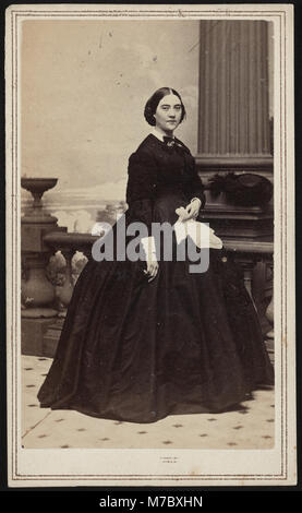 Adele Douglas, Witwe von Illinois Senator Stephen A. Douglas, in Trauer Kleid mit Taschentuch vor gemalten Hintergrund) - C.D. Fredricks & Co, 587 Broadway, New York; 108 Calle de LCCN 2017660619 Stockfoto