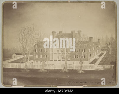 Dieses Bild zeigt das Hauptquartier von General Joseph Hooker während der Schlacht von Chancellorsville, Virginia, einem bedeutenden Moment im Amerikanischen Bürgerkrieg. Stockfoto