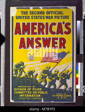 "America's answer" ist das zweite offizielle Kriegsbild der Vereinigten Staaten, in dem die Reaktion und Beteiligung der Nation während des Krieges festgehalten werden. Stockfoto
