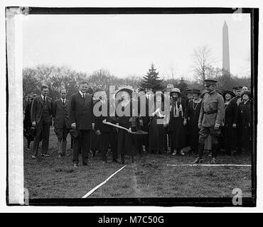 Herbert Hoover Spatenstich für Modell Haus LOC npcc. 08341 Stockfoto