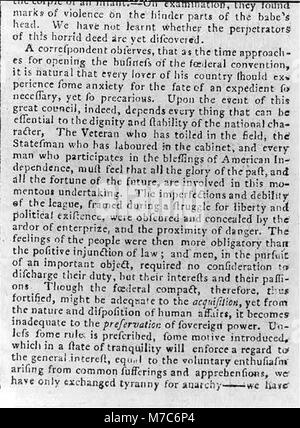 Zeitungsartikel und Hinweise im Jahre 1787 während der Verfassungskonvent in Phila gedruckt. LCCN 2002705835 Stockfoto