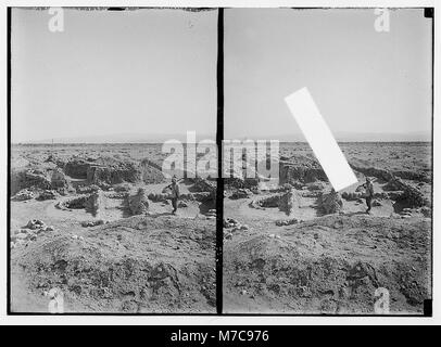 Nach unten das Jordantal vom See Genezareth, das Tote Meer. Ghassul erzählen. Standort in Transjordanien ausgegraben, die von den Jesuiten LOC 02715 matpc. Stockfoto