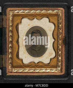 Ein Foto eines nicht identifizierten Soldaten in Uniform während des Amerikanischen Bürgerkriegs, das die Soldaten repräsentiert, die für die Sache der Union kämpften. Stockfoto