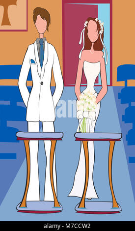 Mann und eine Frau heiraten Stockfoto