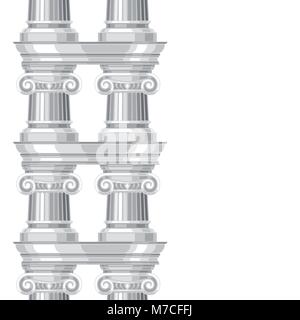 Nahtlose Muster mit ionischen antiken griechischen Kolonnade Stock Vektor