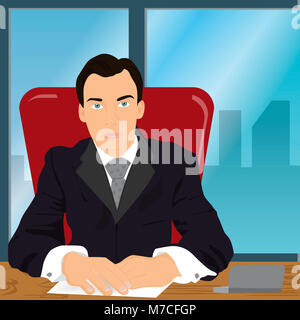 Porträt eines Geschäftsmannes, sitzen in einem Büro Stockfoto