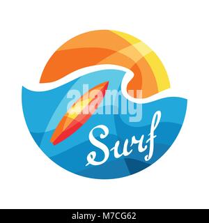 Helle surfen Abbildung oder Druck für T-Shirts Stock Vektor