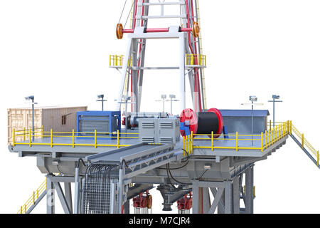 Land rig Öl bohren, Ansicht schließen Stockfoto