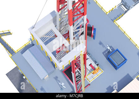 Land rig oil Derrick, Ansicht schließen Stockfoto