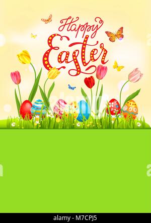 Helle Ostern Karte ei Stock Vektor