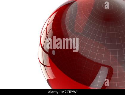 Abstrakte futuristischen Hintergrund rot Glas geometrische Formen. Isolierte Hintergrund. 3D-Darstellung Stockfoto