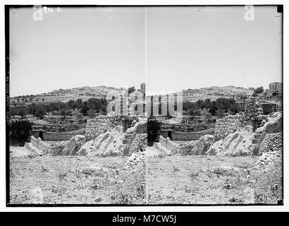 Ausgrabungen am Ophel. Verlauf der Stadtmauer in der Nähe von Teich Siloah LOC 05083 matpc. Stockfoto