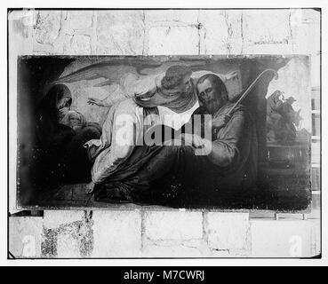 Berühmte religiöse Gemälde. Josefs Traum und die Flucht nach Ägypten, die in der Geburtskirche matpc 07277 Loc. Stockfoto