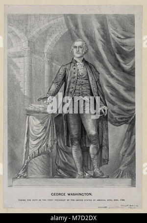 George Washington, die Vereidigung als der erste Präsident der Vereinigten Staaten von Amerika, 30. April 1789 LCCN 2003666796 Stockfoto