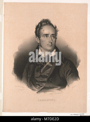 Ein Porträt des französischen Schriftstellers, Dichters und Politikers Alphonse de Lamartine, der sein Gleichnis in einem historischen Bild festhält und seine Bedeutung in der französischen Literatur und Politik des 19. Jahrhunderts unterstreicht. Stockfoto