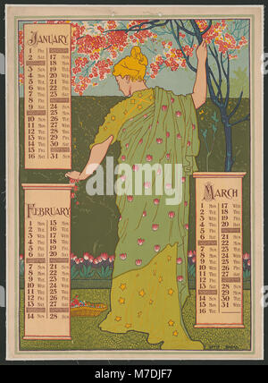 Poster Kalender (für) 1897. Januar, Februar, März LCCN 2002699020 Stockfoto