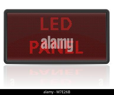 Led-Bedienfeld digitale Anzeigetafel Vector Illustration auf weißem Hintergrund Stock Vektor