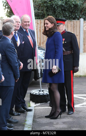 Seine königliche Hoheit Herzogin von Cambridge öffnet ein neues Zentrum für Aktion auf Neigung im Wickford, Essex Mit: Katharina, Herzogin von Cambridge, Catherine Middleton, Kate Middleton Wo: Wickford, Großbritannien Wann: 07 Feb 2018 Credit: WENN.com Stockfoto