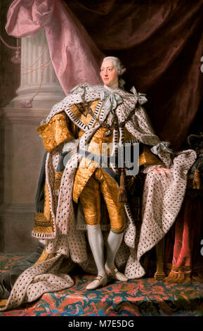 Georg III (1738 - 1820). Porträt von König Georg III. im Coronation Roben vom Studio von Allan Ramsay, Öl auf Leinwand, 1760 Stockfoto