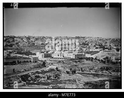 Museum (Rockefeller) in Jerusalem. Museum. Teleaufnahme vom Ölberg LOC 03381 matpc. Stockfoto