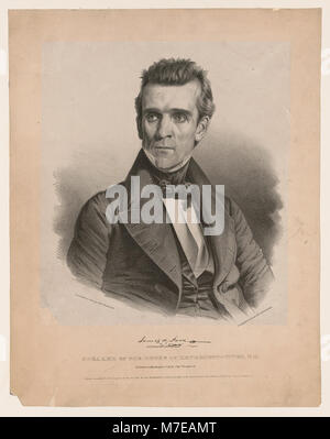 Eine Lithografie von James K. Polk, der als Sprecher des Repräsentantenhauses fungierte, bevor er 11. Präsident der Vereinigten Staaten wurde. Das Porträt fängt seine wichtige Rolle bei der Gestaltung der US-Politik ein. Stockfoto