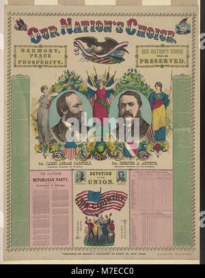 Dieses Bild zeigt General James Abram Garfield und General Chester A. Arthur, die republikanischen Kandidaten für den US-Präsidenten und Vizepräsidenten bei den Wahlen 1880. Stockfoto
