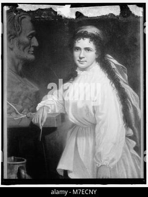 Dieses von George Caleb Bingham geschaffene Gemälde zeigt Vinnie Ream (Hoxie), eine versierte Bildhauerin, die für ihre Arbeit an der Abraham Lincoln Statue bekannt ist. Das Kunstwerk unterstreicht ihre Bedeutung in der amerikanischen Kunstgeschichte. Stockfoto