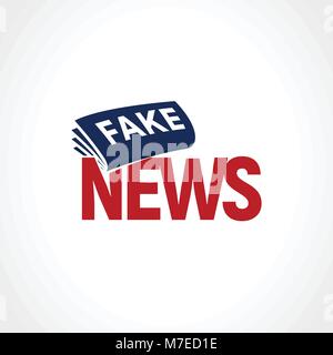 Zeitung mit dem Brechen der gefälschten Nachrichten. Falsche Fernsehen unterzeichnen. Politische Nachrichten abstrakte Logo. Vector Illustration. Stock Vektor