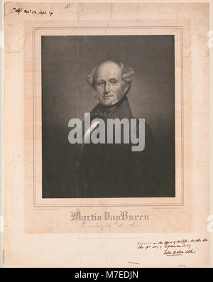 Diese Lithografie zeigt Martin Van Buren, den 8. Präsidenten der Vereinigten Staaten, nach einem Originalgemälde von H. Inman. Es wurde von P. Haas in Washington City veröffentlicht. Stockfoto
