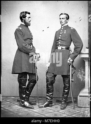 Ein Porträt mit Louis Philippe d'Orleans, Comte de Paris, und Robert d'Orleans, Duc de Chartres, beides Aides-de-Camp und Offiziere der Federal Army während des Amerikanischen Bürgerkriegs. Stockfoto