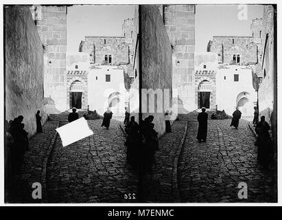 Straße nach Hebron, Mar Saba, etc. Eingang zur Moschee. LOC 00989 matpc. Stockfoto