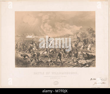 Dieses Bild erinnert an die Schlacht von Williamsburg, eine wichtige Schlacht während des Amerikanischen Bürgerkriegs, die in Virginia ausgetragen wurde. Das Foto spiegelt die historische Bedeutung der Schlacht und ihre Rolle im Konflikt wider. Stockfoto